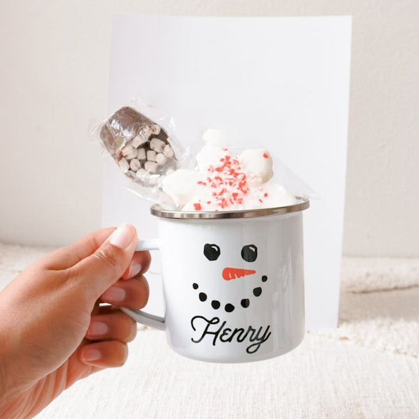 Custom Snowman Mug - Personalized Hot Chocolate Mug For Kids