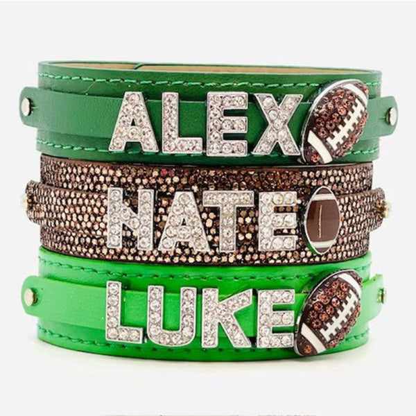 Personalized Football, Volleyball, Baseball, Football Bracelets