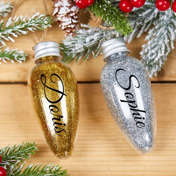 Personalized Lightbulb Christmas Ornaments