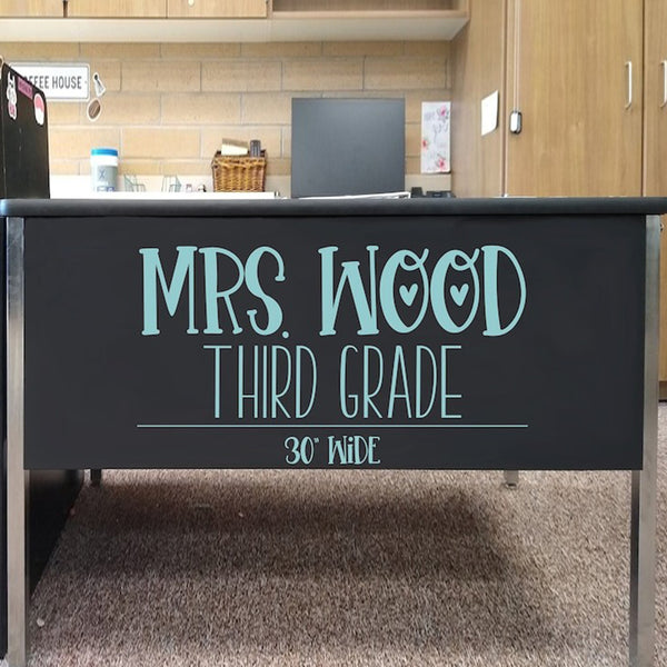 Teacher name, teacher desk decal, classroom decor