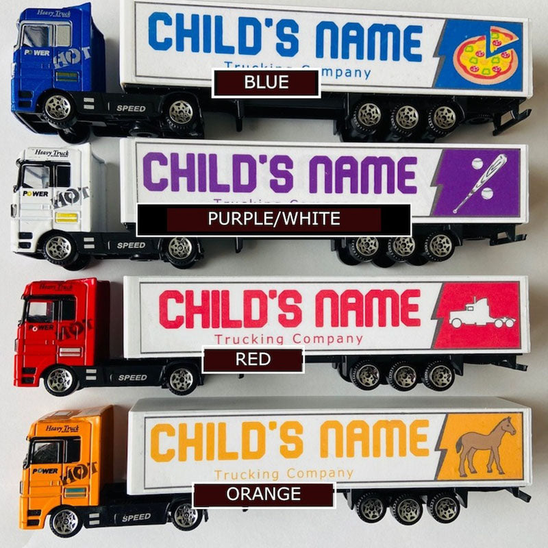 Personalized toy truck, customized with your child's name