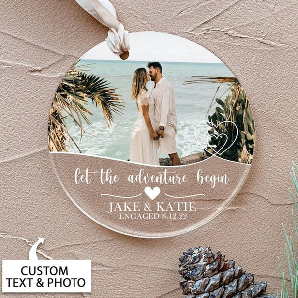 Personalized Engaged Ornament, Engaged First Christmas