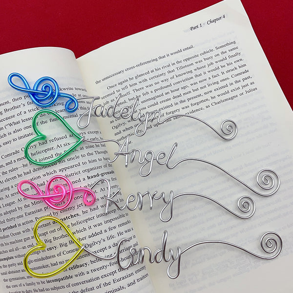 Hearts, Musical Notes, Personalized Line Name Bookmarks