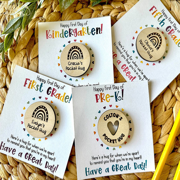 Pocket Hug Token, Back to School Pocket Token,1st Day of School Pocket Hug