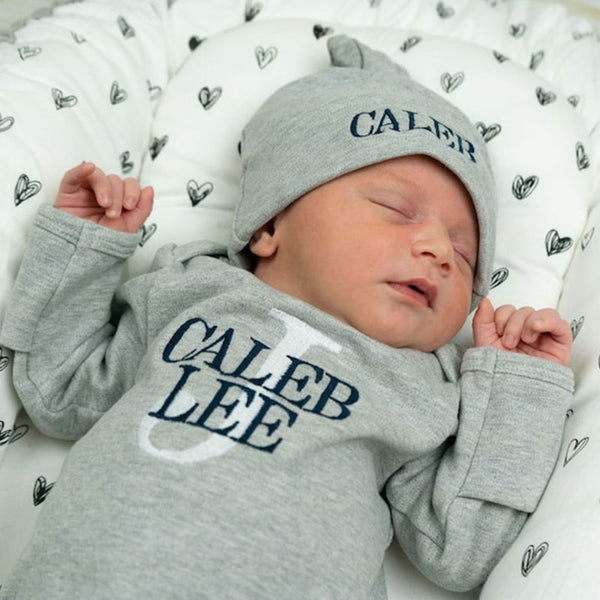 Baby Boy Coming Home Outfit, Newborn Boy Outfit, Print Monogrammed