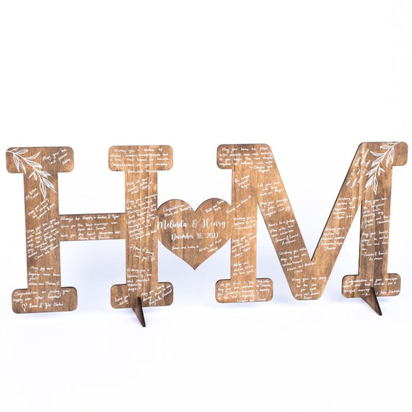 Personalized Engraved Wood Letter Guest Book alternative/ Wedding Sign/ Wedding Guest Book