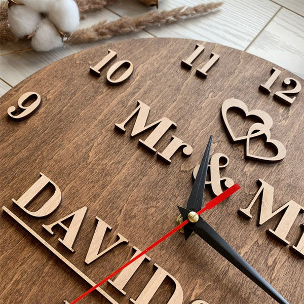 Custom Wall Clock, Personalized Family Name Clock