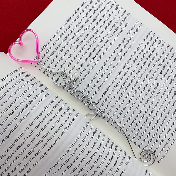 Hearts, Musical Notes, Personalized Line Name Bookmarks