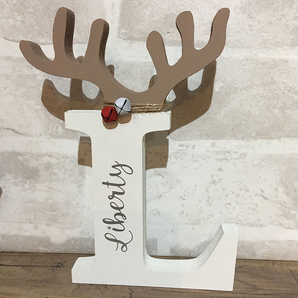 Reindeer letter, freestanding christmas letter, christmas decor, christmas decoration, personalised letter