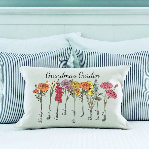 Grandma Mother's Day Gift, Personalize Grandma's Garden Pillow