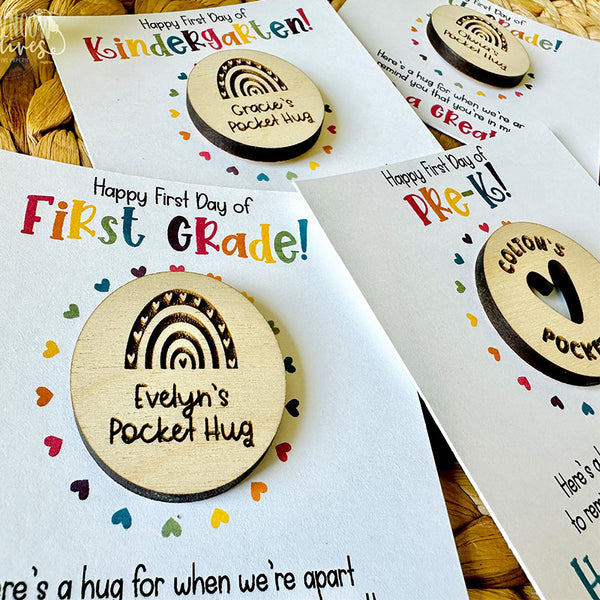 Pocket Hug Token, Back to School Pocket Token,1st Day of School Pocket Hug