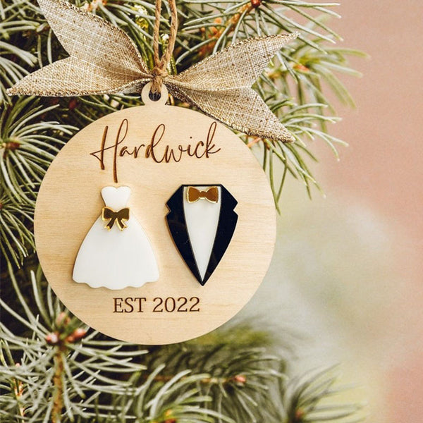 Wedding Christmas Ornament, Wedding Ornament, Mr and Mrs Ornament