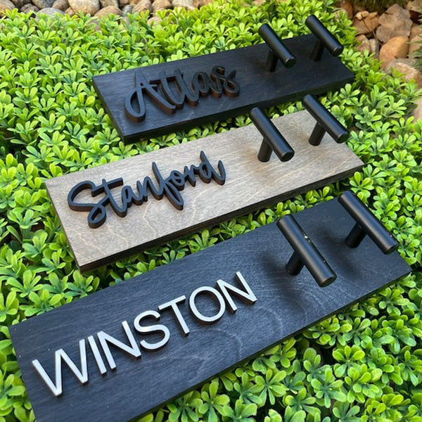 Personalized Wooden, Custom Dog Name, Dog Leash Holder