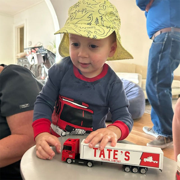 Personalized toy truck, customized with your child's name