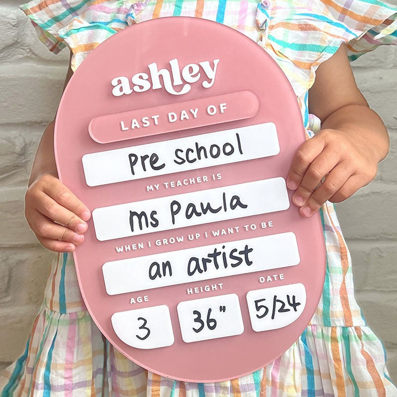 Personalized School Sign First and Last Day School Sign