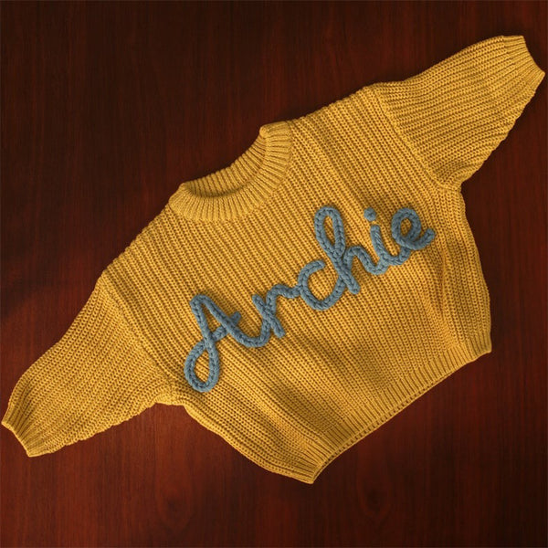 Personalized Hand Embroidered Baby and Toddler Sweaters