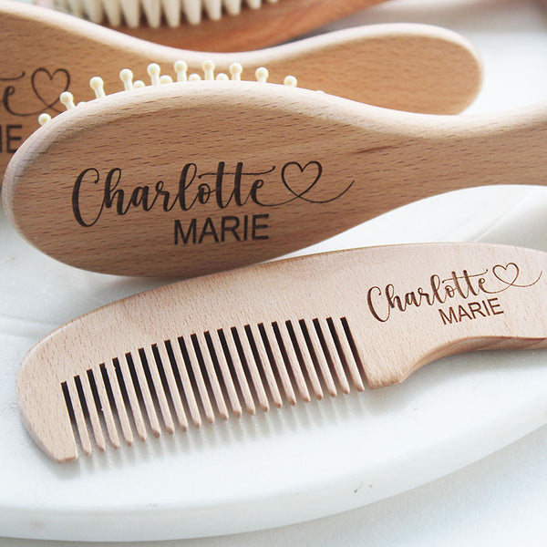 Custom Baby Gift Girls| Personalized Wooden Baby Hair Brush | Custom Baby Brush | Baby Shower Gift Girls | Baby Keepsake Gift