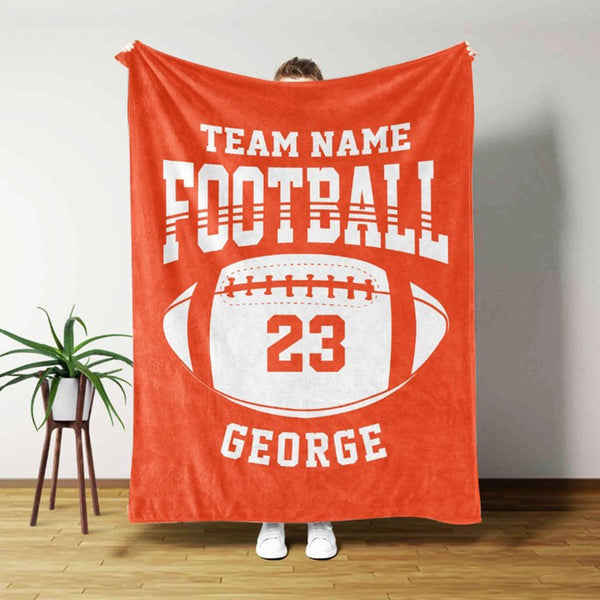 Personalized Football Blanket, Custom Football Gift for Dad