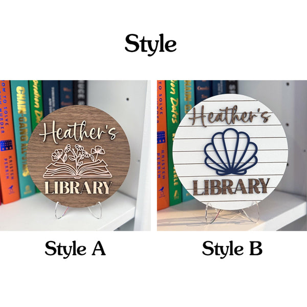 Personalized Library Sign, Book Shelf Decor,Gift for Book Lover