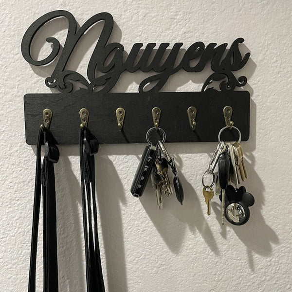 Personalized Key Holder, Custom Family Key Holder for Wall