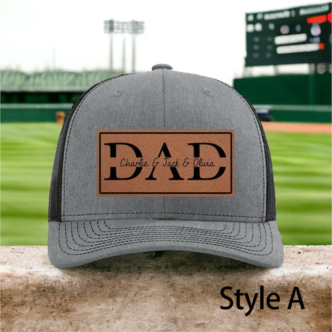 Personalized Dad Hat - Custom Hat with Kids Names - Father's Day Gift