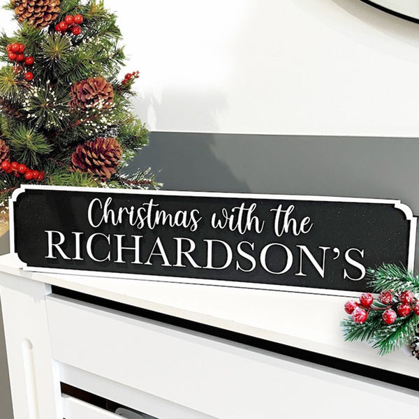 Personalised Christmas Name Sign Holiday Decor