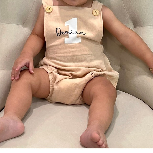 Boy First Birthday Outfit. 1st Birthday Romper