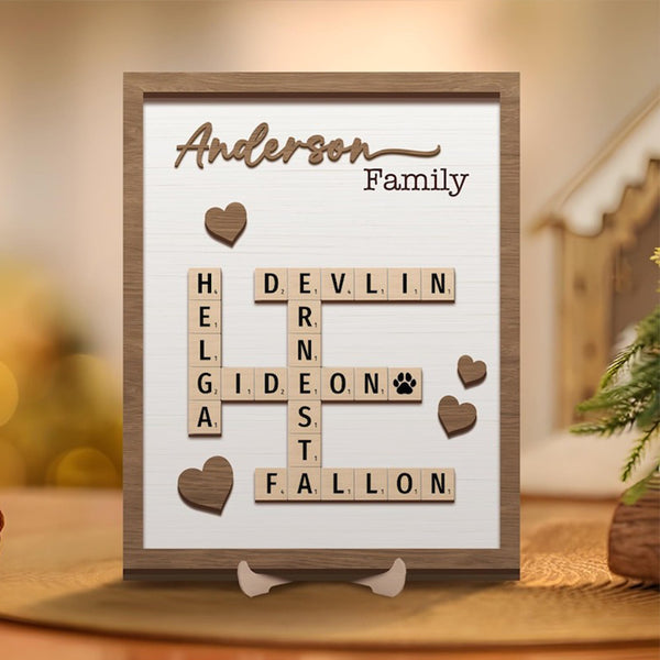 Personalized Scrabble Puzzle Sign Custom Family Name Christmas Gift