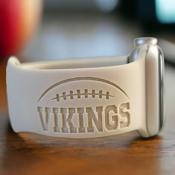 Personalized Watch Band FOOTBALL for Apple, Samsung, Engraved Silicone iWatch Band