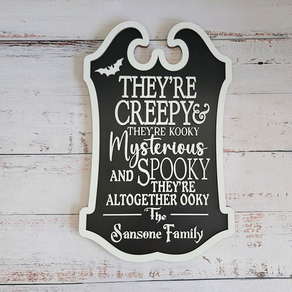 Creepy Custom Last Name Halloween Sign, Wall Sign Decoration