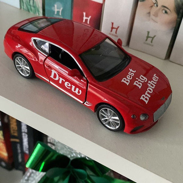 Personalized Big Brother Sister Gift,Red Maserati Diecast Licensed Toy Car Boys Grandad Auntie,1:36 Car Model