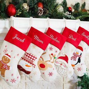 Embroidered, personalized christmas stockings