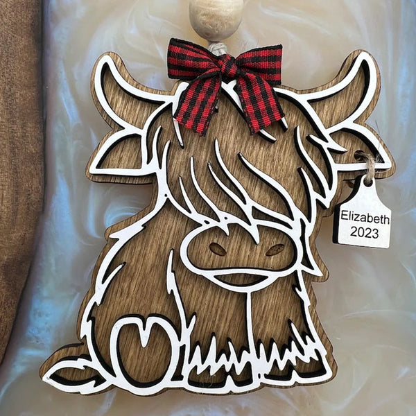 Baby Cow | Baby Shower Gift | Personalized Highland Cow Ornament