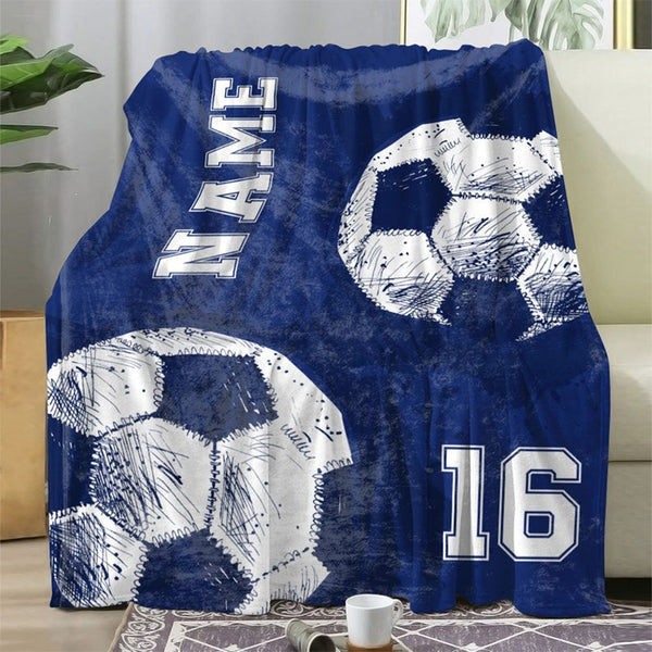 Personalized Football Blanket, Custom Football Soft And Comfortable Blanket, Gift For Football Lovers