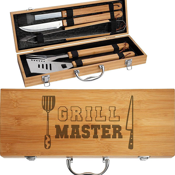 Personalize Grill Set, BBQ Grill Set, BBQ Tool Set, Grilling Tool Set, Men's Grill Gift