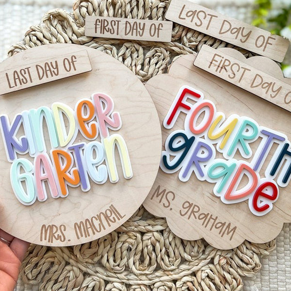 Personalized First Day of School Signs, Teacher Photo Props