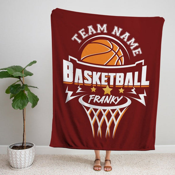 Personalized Basketball Blanket, Custom Name And Team Name