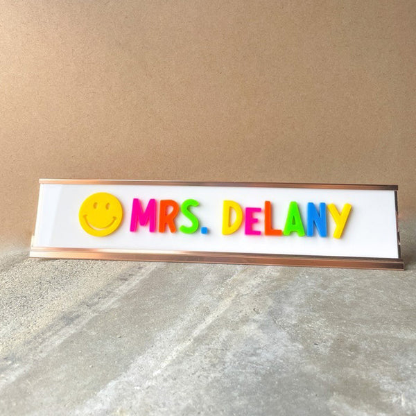 Custom Desk Nameplate Logo, Teacher Appreciation Gift