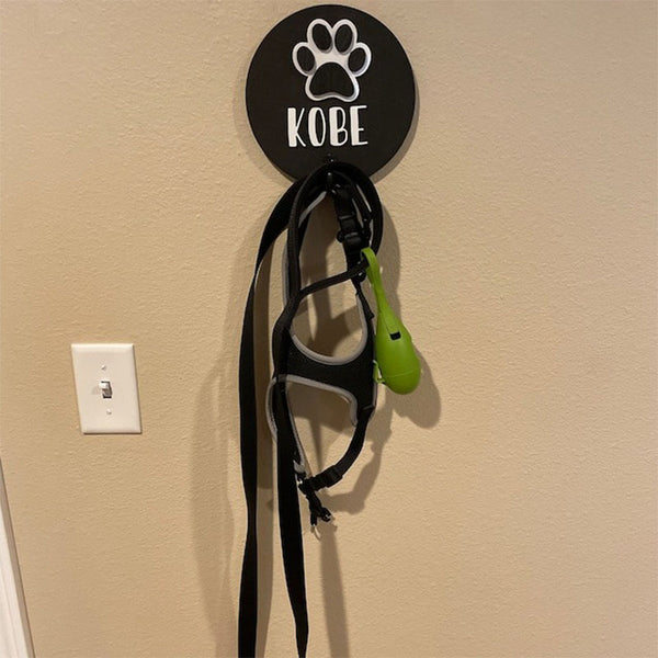 Personalized Dog Leash Holder || Custom Name Pet Leash Hook