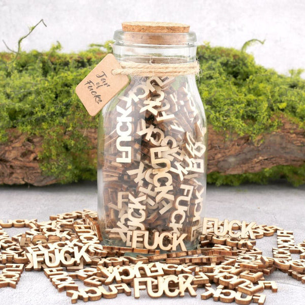 Jar of Fuck Gift Jar, Fucks to Give, Fuck Wooden Cutout Letter Piece