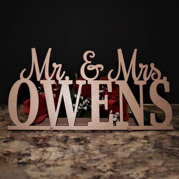 Custom Wedding Name Sign Mr and Mrs Sign