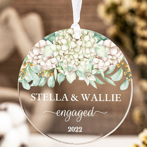 Personalized Engaged Married Ornament Personalized Wedding Ornament - Clear Acrylic - Gifts for Our Newlyweds