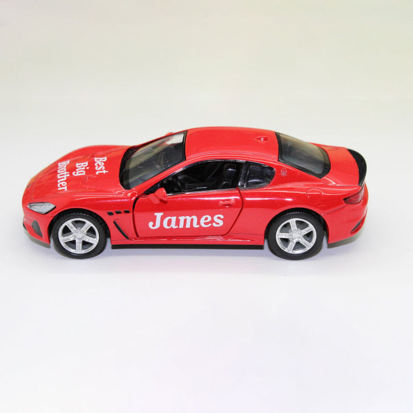 Personalized Big Brother Sister Gift,Red Maserati Diecast Licensed Toy Car Boys Grandad Auntie,1:36 Car Model