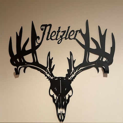 Personalized Metal Deer Head Skeleton, Gift For Hunting Lovers