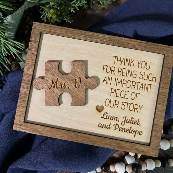 Thank You For Being An Important Part Of My Story, Thank You Teacher Plaque