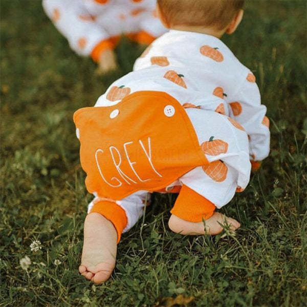 Personalized Fall Pajamas, Pumpkin Pajamas