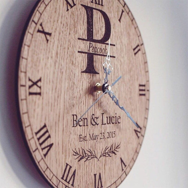 Custom Wall Clock, Personalized Family Name Clock