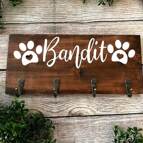 Personalized Dog Leash Holder For Wall