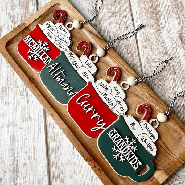 Hot Chocolate Ornament Personalized Family Christmas Ornaments Ornament With Member Names