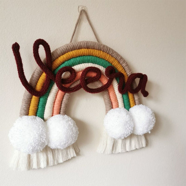 Personalised Knitted Wire /Wall Hanging/Name Rainbow